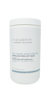 A white container with light blue writing